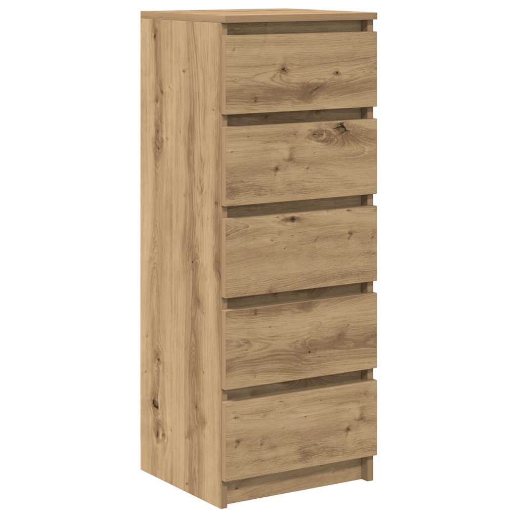 Skjenk Med Skuffer Artisan Eik 37,5X35X99 Cm Konstruert Tre