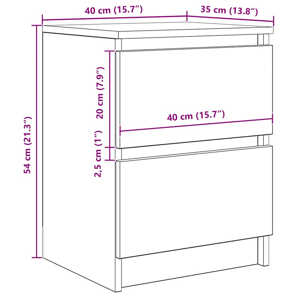 Tv-Benk Hvit 40X35X54 Cm Konstruert Tre