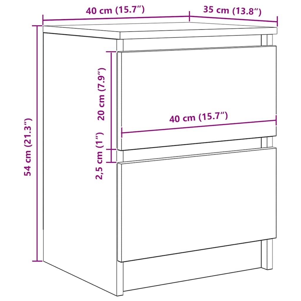 Tv-Benk Betonggrå 40X35X54 Cm Konstruert Tre