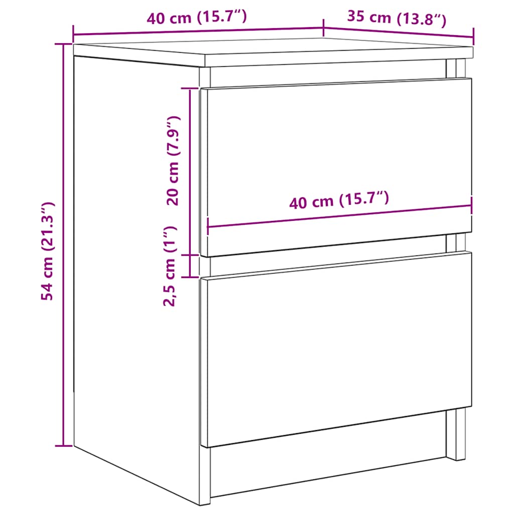 Tv-Benk Sonoma Eik 40X35X54 Cm Konstruert Tre