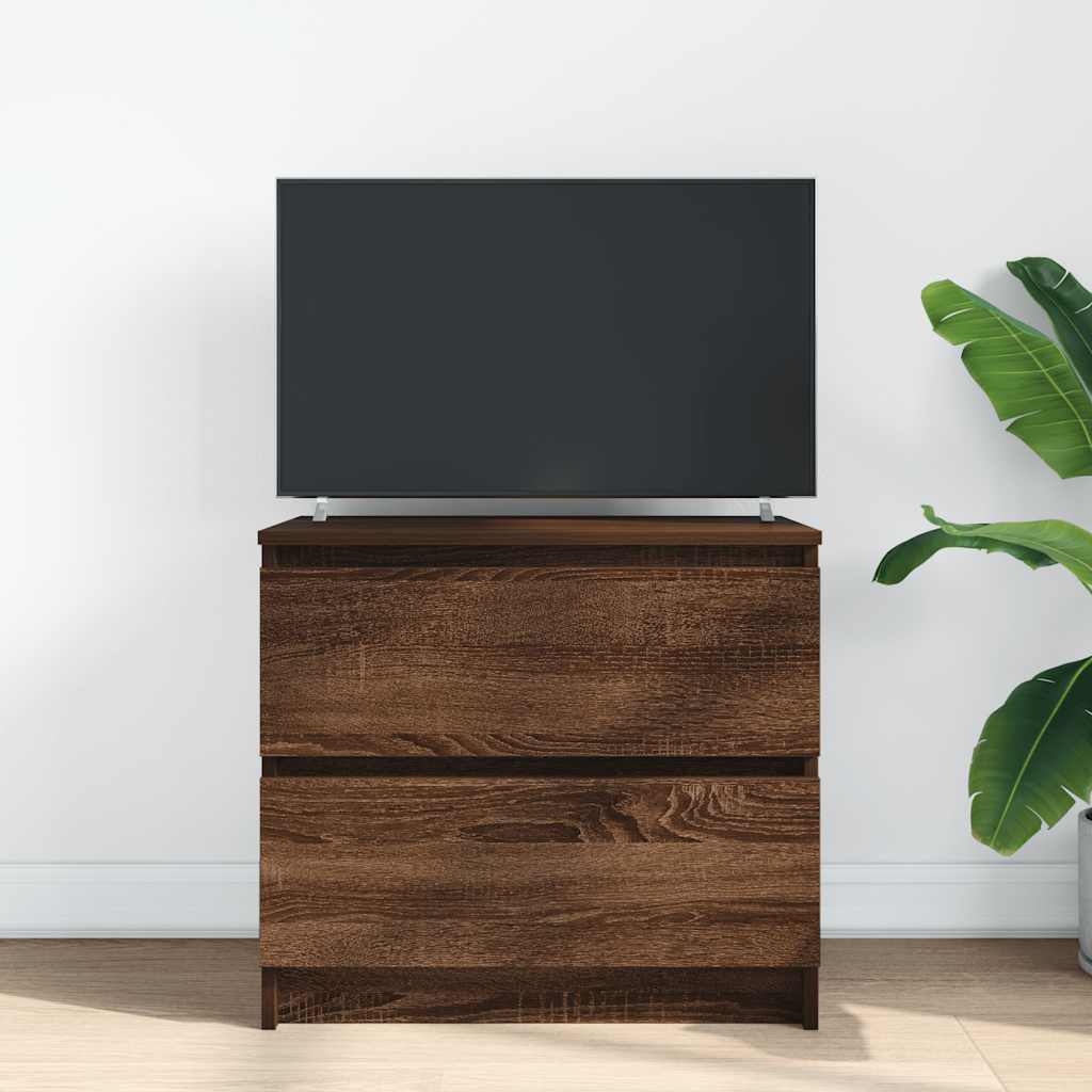 Tv-Benk Brun Eik 60X35X54 Cm Konstruert Tre