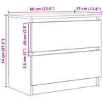 Tv-Benk Brun Eik 60X35X54 Cm Konstruert Tre