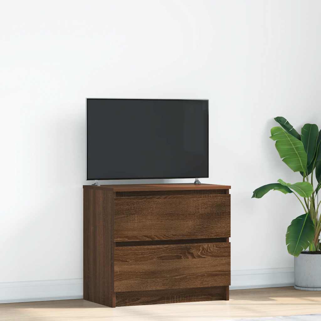Tv-Benk Brun Eik 60X35X54 Cm Konstruert Tre