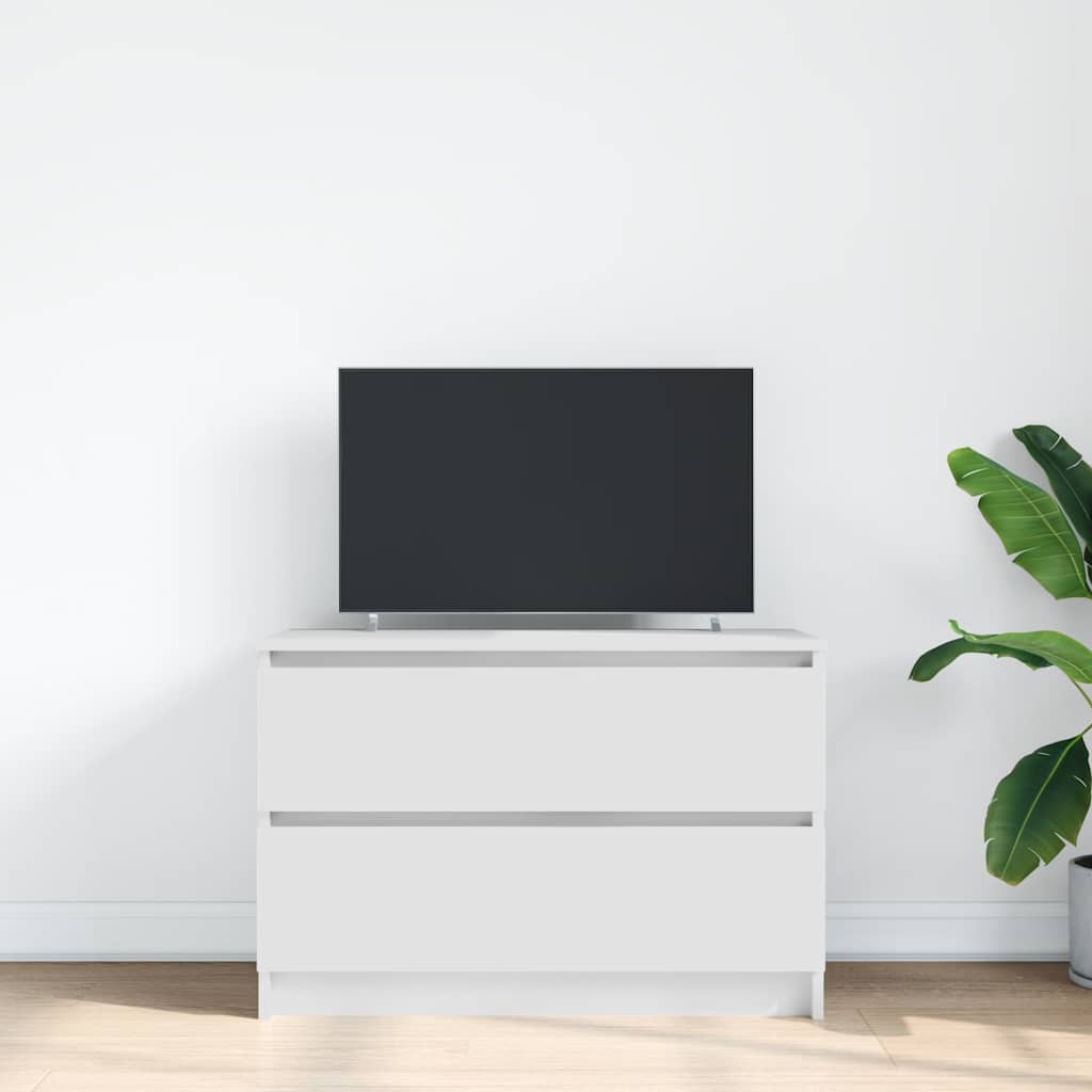 Tv-Benk Hvit 80X35X54 Cm Konstruert Tre
