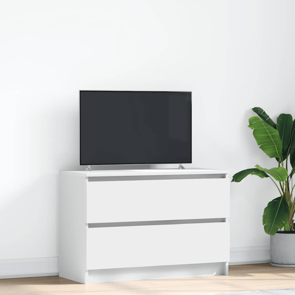 Tv-Benk Hvit 80X35X54 Cm Konstruert Tre