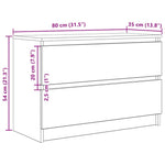 Tv-Benk Svart 80X35X54 Cm Konstruert Tre