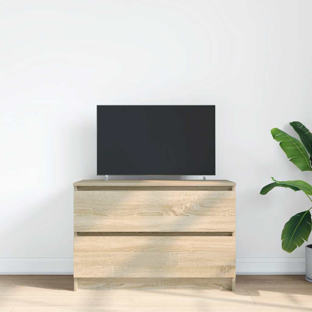 Tv-Benk Sonoma Eik 80X35X54 Cm Konstruert Tre
