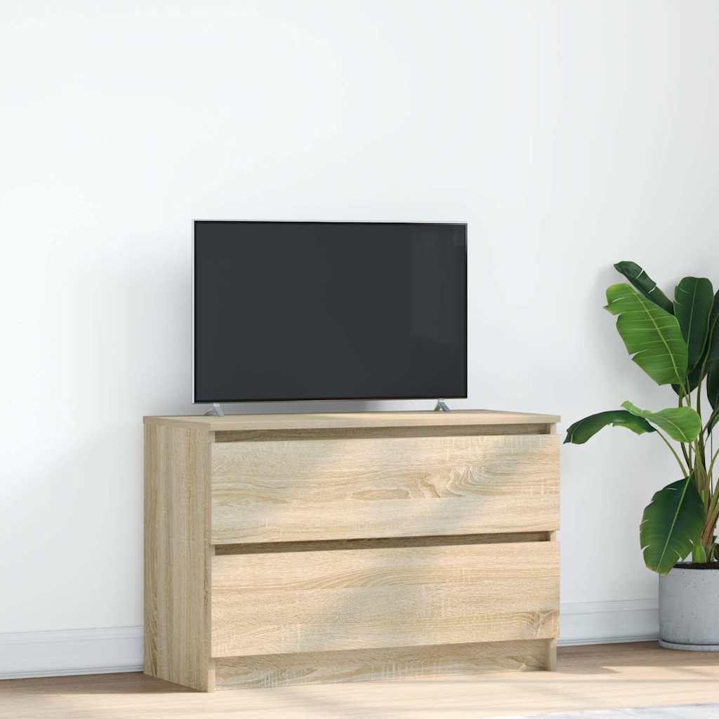 Tv-Benk Sonoma Eik 80X35X54 Cm Konstruert Tre