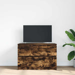 Tv-Benk Røkt Eik 80X35X54 Cm Konstruert Tre