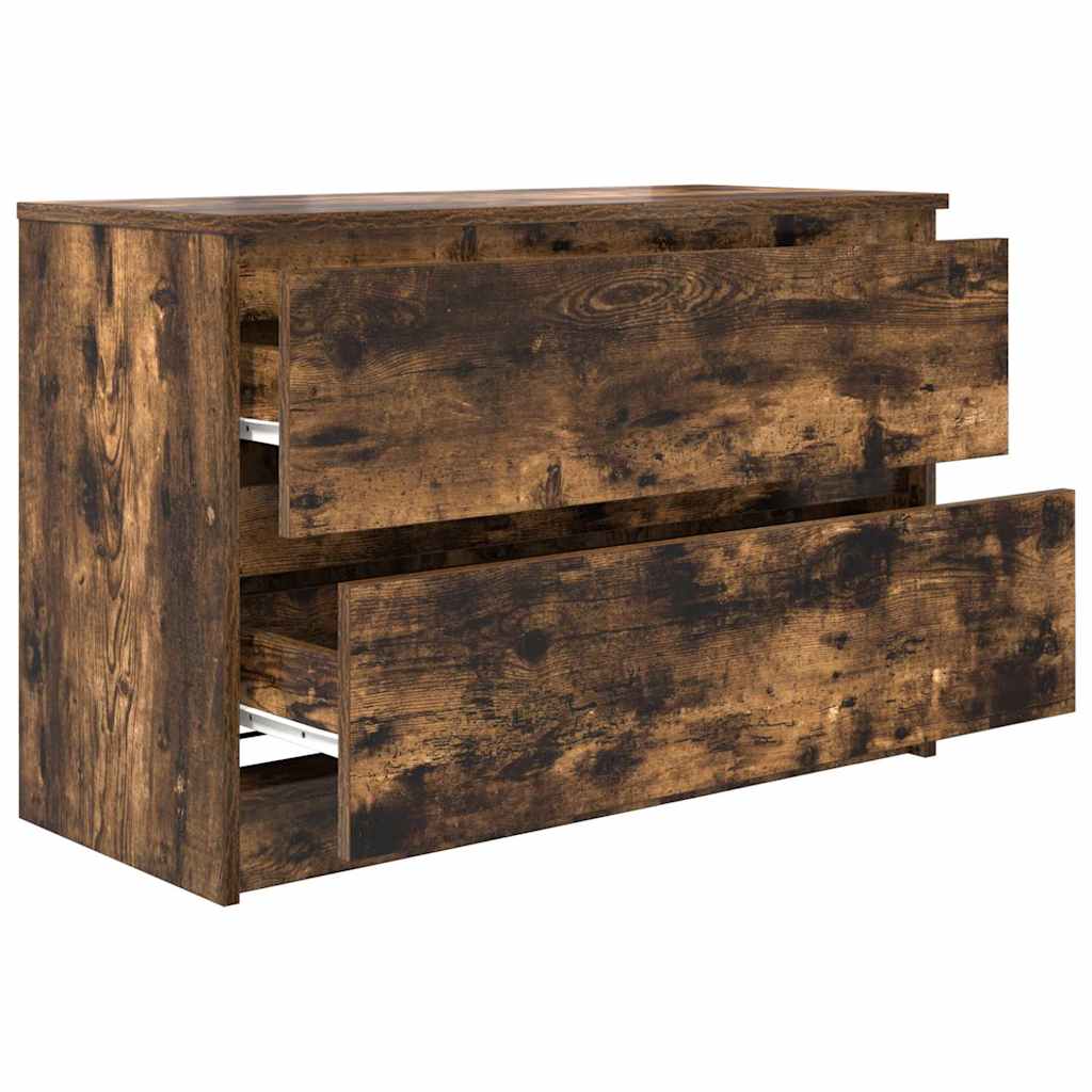 Tv-Benk Røkt Eik 80X35X54 Cm Konstruert Tre