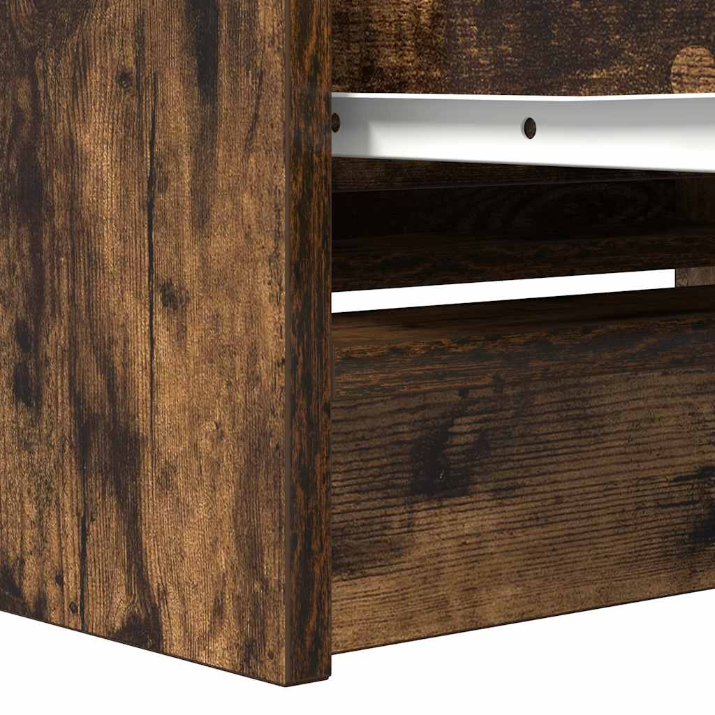 Tv-Benk Røkt Eik 80X35X54 Cm Konstruert Tre