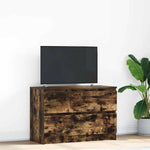 Tv-Benk Røkt Eik 80X35X54 Cm Konstruert Tre