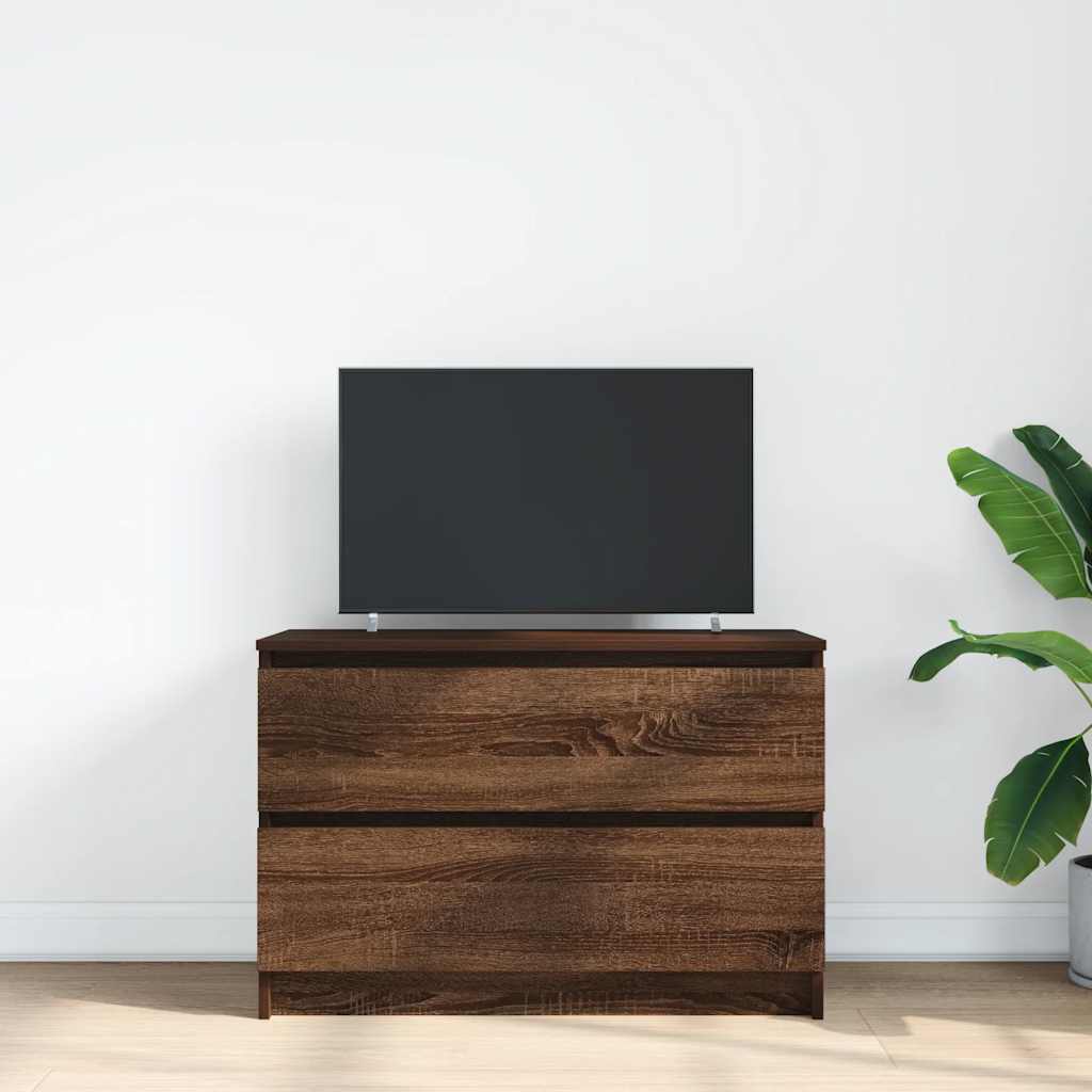 Tv-Benk Sonoma Eik 80X35X54 Cm Konstruert Tre