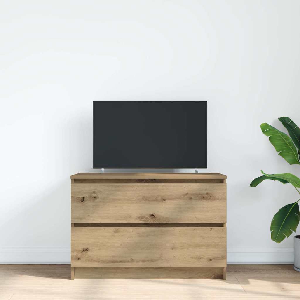 Tv-Benk Artisan Eik 80X35X54 Cm Konstruert Tre