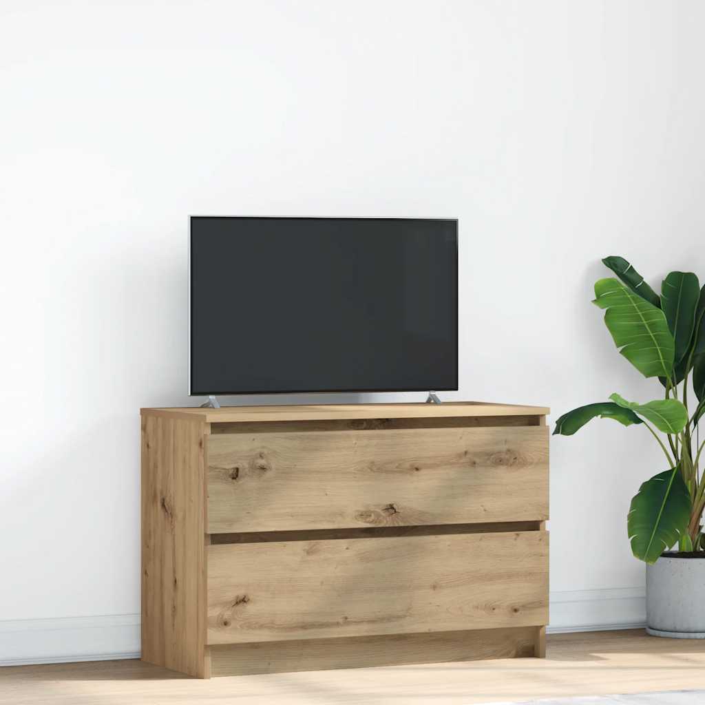 Tv-Benk Artisan Eik 80X35X54 Cm Konstruert Tre