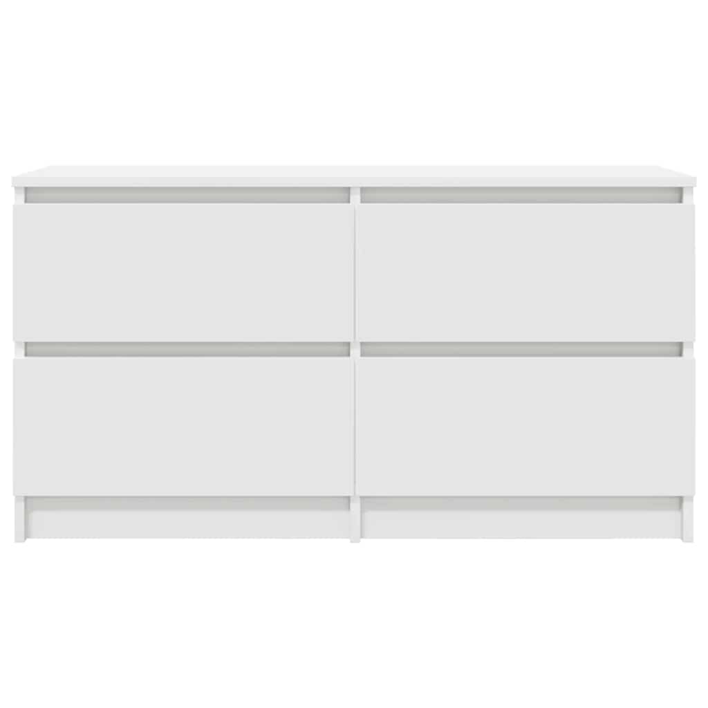 Tv-Benk Hvit 100X35X54 Cm Konstruert Tre