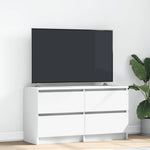 Tv-Benk Hvit 100X35X54 Cm Konstruert Tre