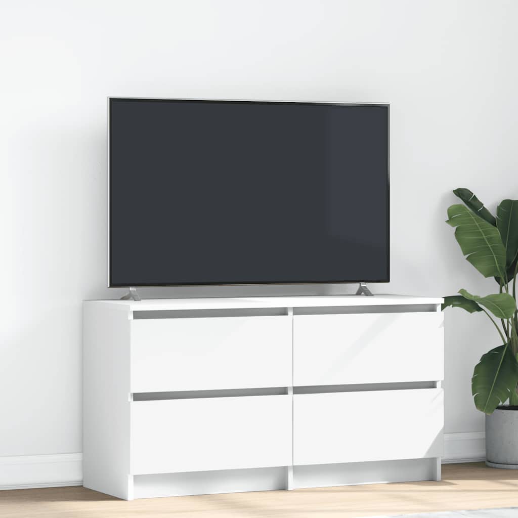 Tv-Benk Hvit 100X35X54 Cm Konstruert Tre