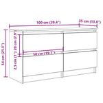 Tv-Benk Artisan Eik 100X35X54 Cm Konstruert Tre