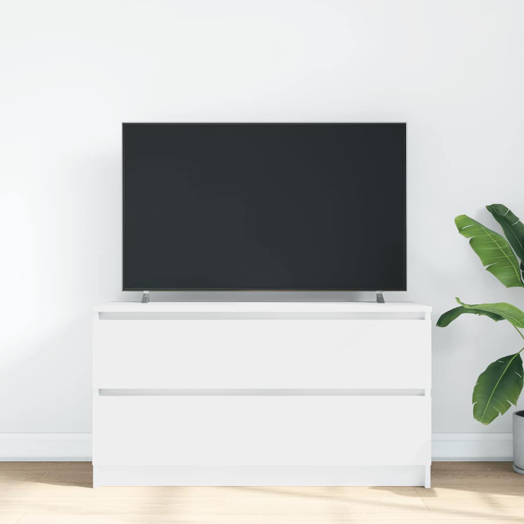 Tv-Benk Hvit 100X35X54 Cm Konstruert Tre