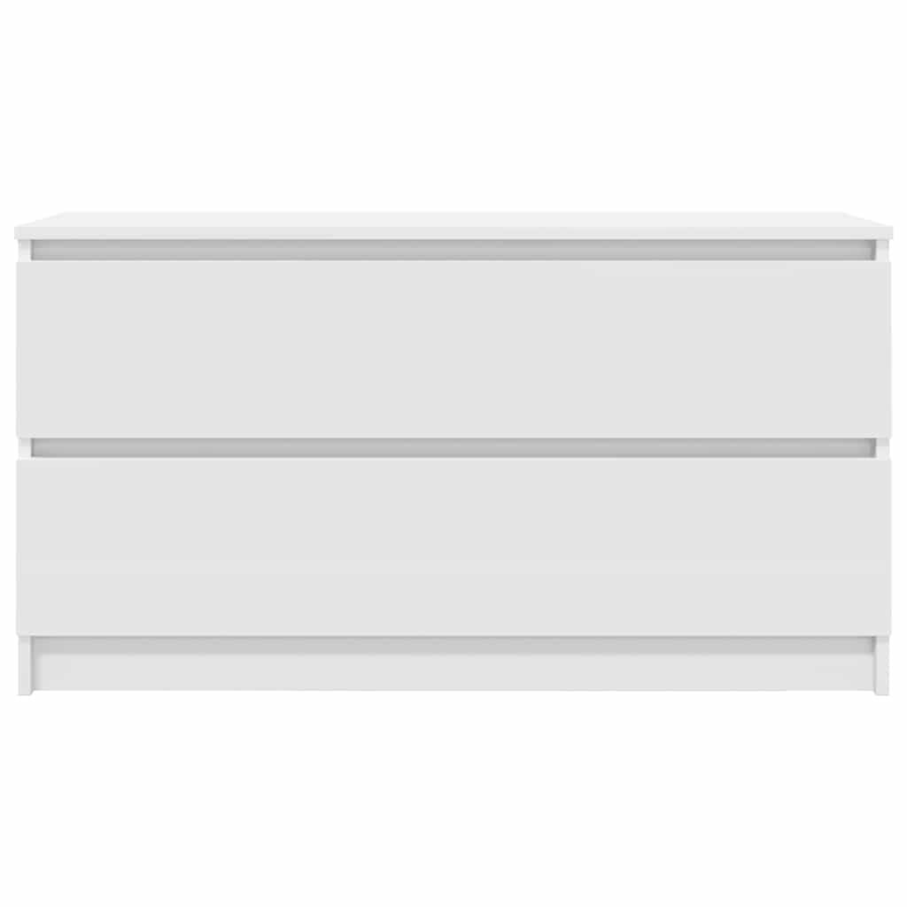 Tv-Benk Hvit 100X35X54 Cm Konstruert Tre