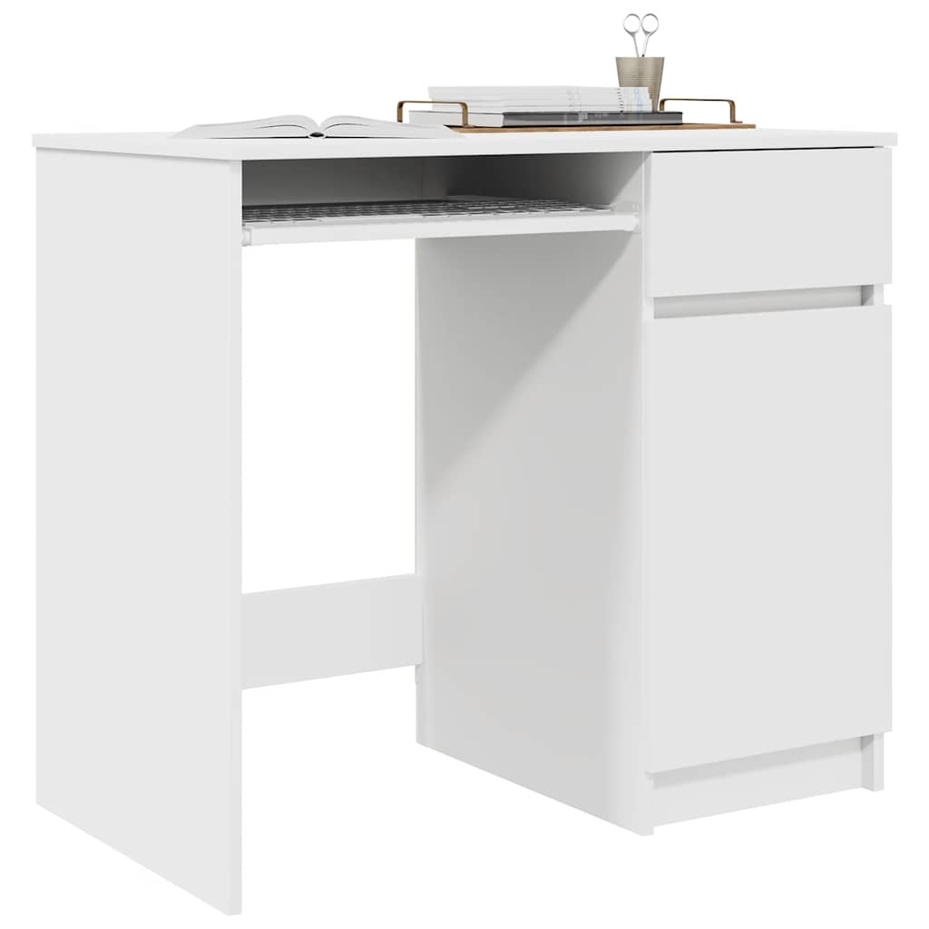 Skrivebord Hvit 86X49X76 Cm Konstruert Tre
