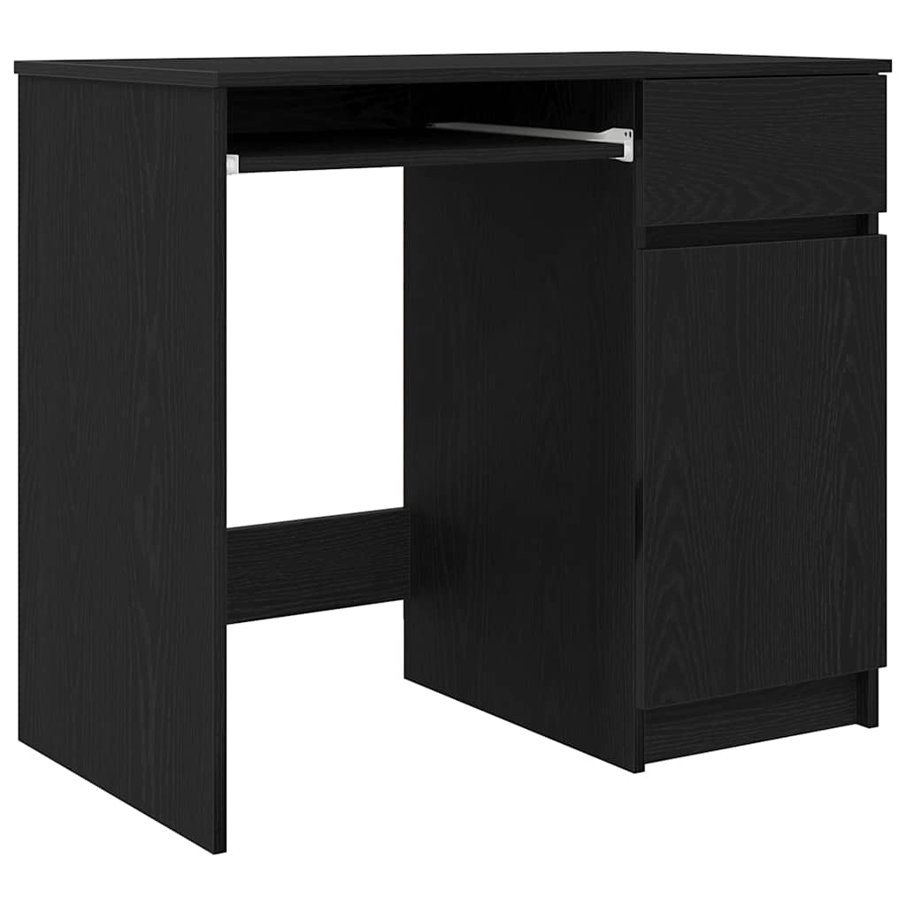 Skrivebord Svart Eik 86X49X76 Cm Konstruert Tre