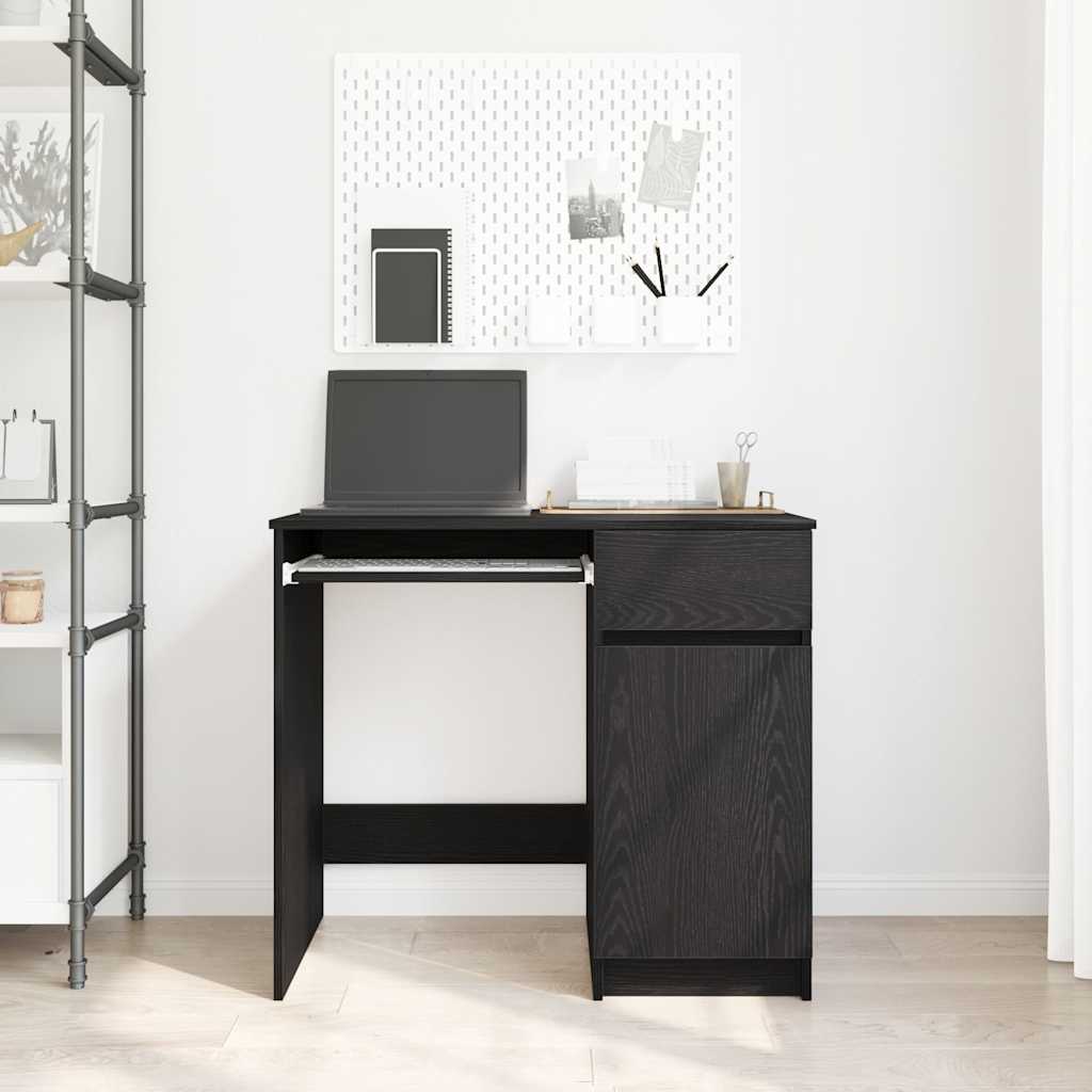 Skrivebord Svart Eik 86X49X76 Cm Konstruert Tre