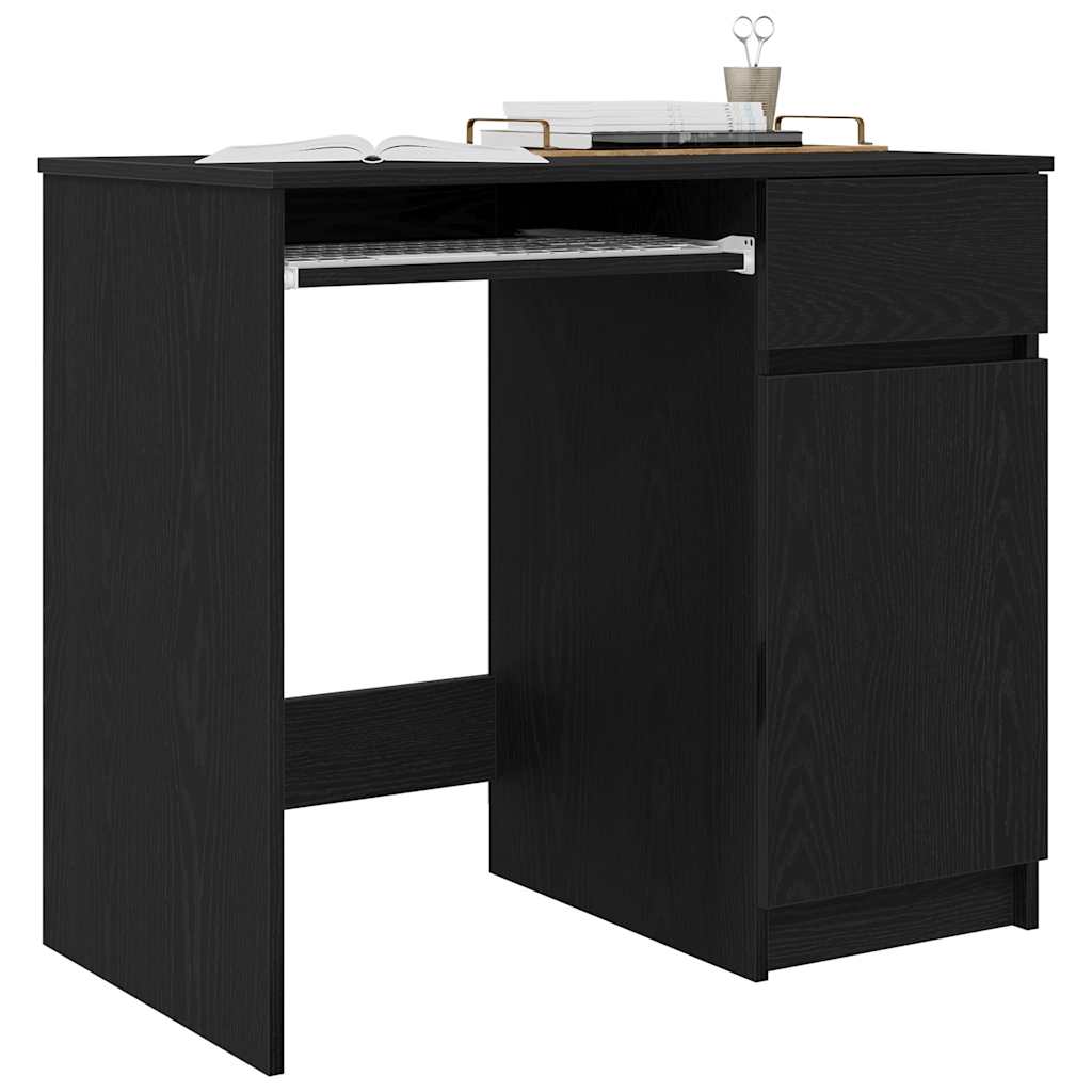 Skrivebord Svart Eik 86X49X76 Cm Konstruert Tre