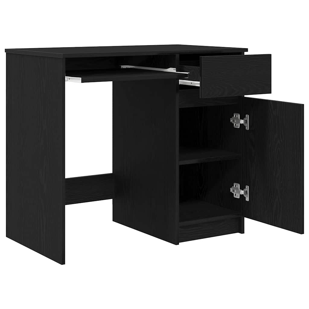 Skrivebord Svart Eik 86X49X76 Cm Konstruert Tre