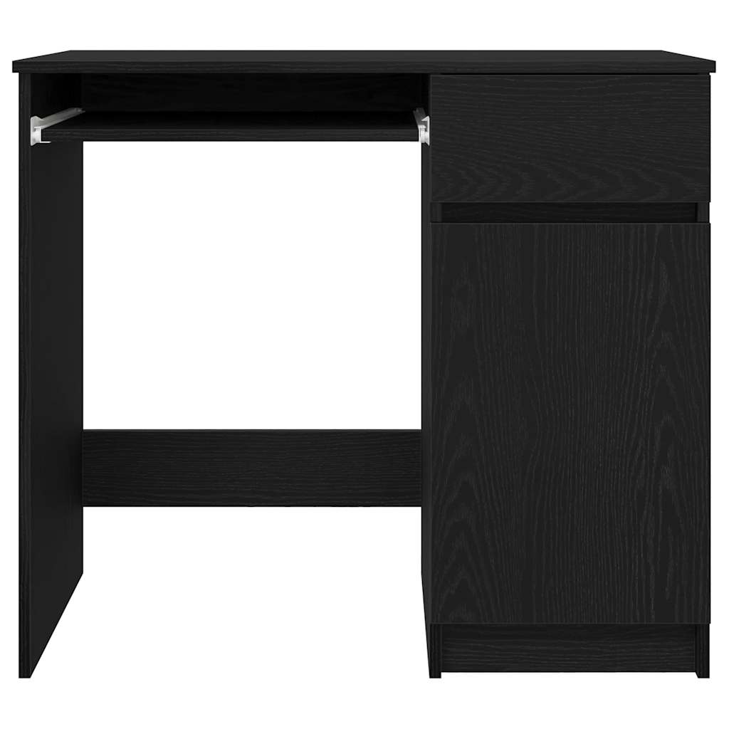 Skrivebord Svart Eik 86X49X76 Cm Konstruert Tre