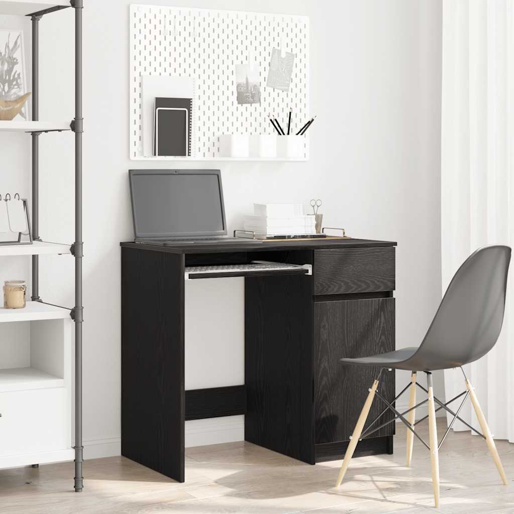 Skrivebord Svart Eik 86X49X76 Cm Konstruert Tre