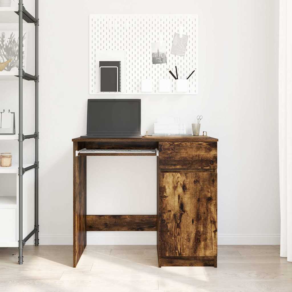 Skrivebord Røkt Eik 86X49X76 Cm Konstruert Tre