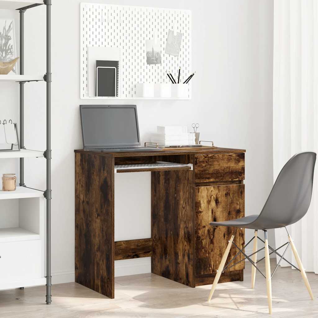 Skrivebord Røkt Eik 86X49X76 Cm Konstruert Tre