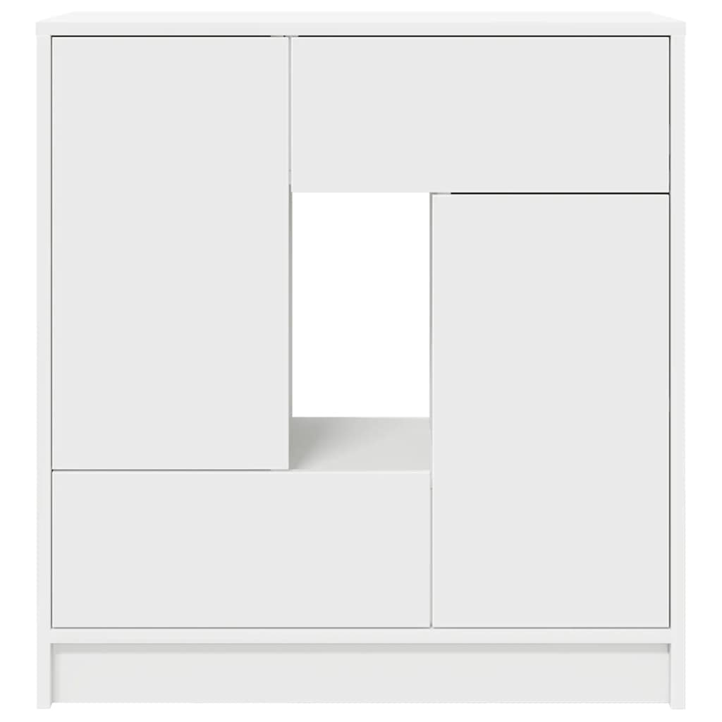 Skjenk Med Skuffer Og Dører Hvit 70,5X34X74,5 Cm