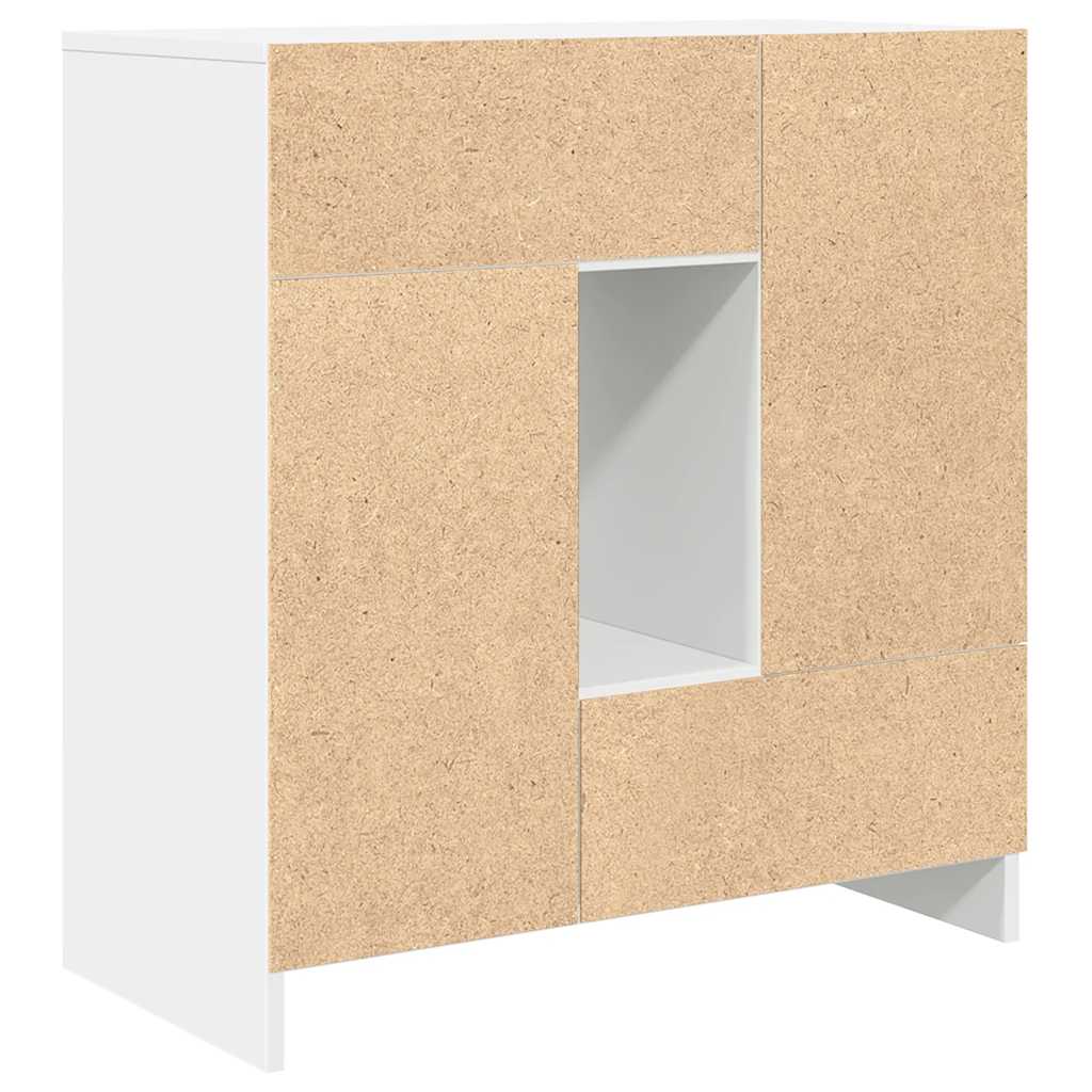 Skjenk Med Skuffer Og Dører Hvit 70,5X34X74,5 Cm