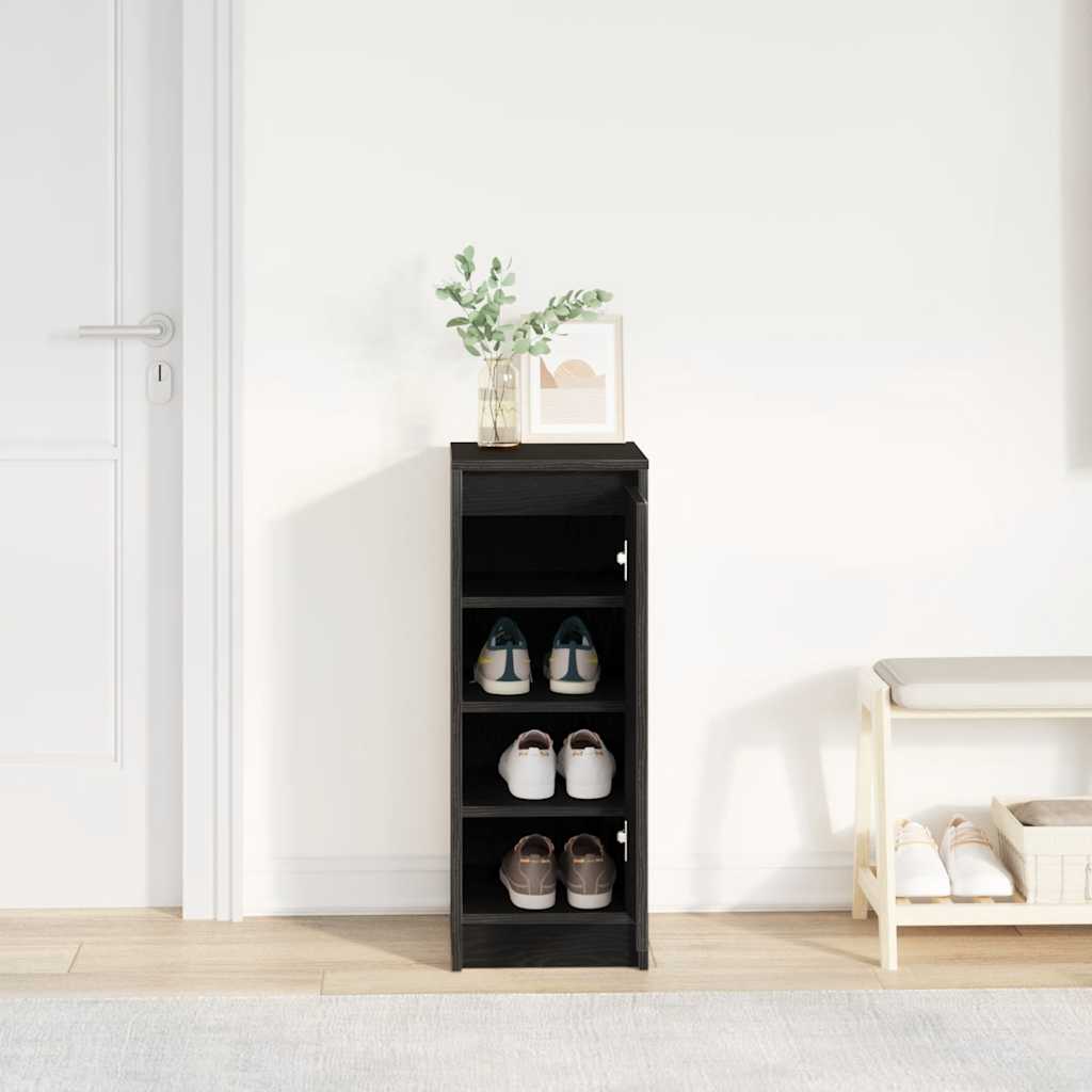 Skohylle Svart Eik 29,5X34X76 Cm Konstruert Tre