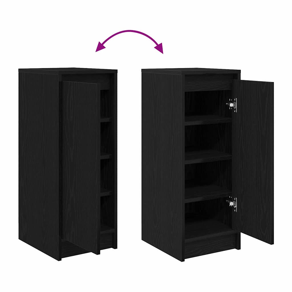 Skohylle Svart Eik 29,5X34X76 Cm Konstruert Tre