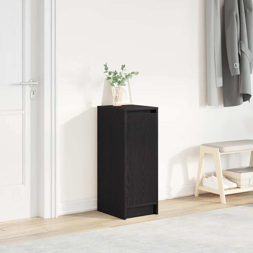 Skohylle Svart Eik 29,5X34X76 Cm Konstruert Tre