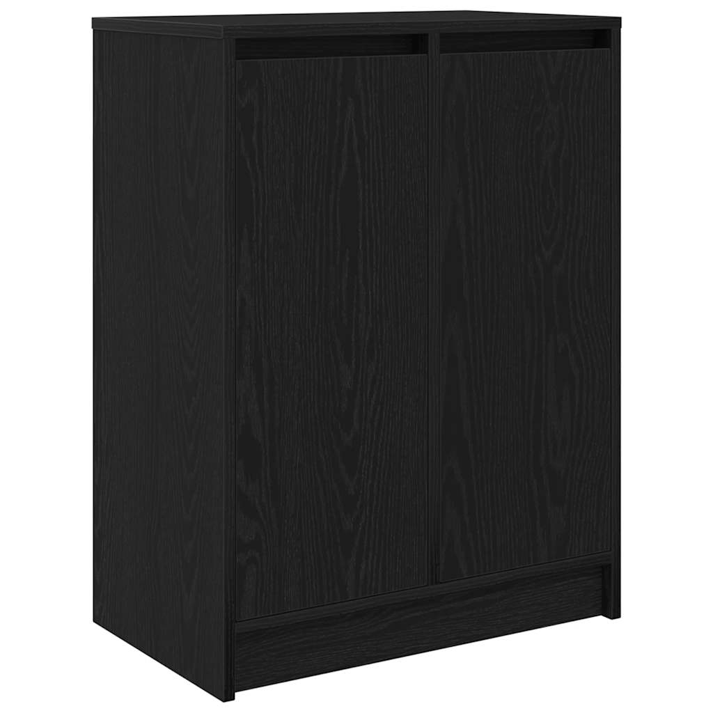 Skohylle Svart Eik 57X34X76 Cm Konstruert Tre