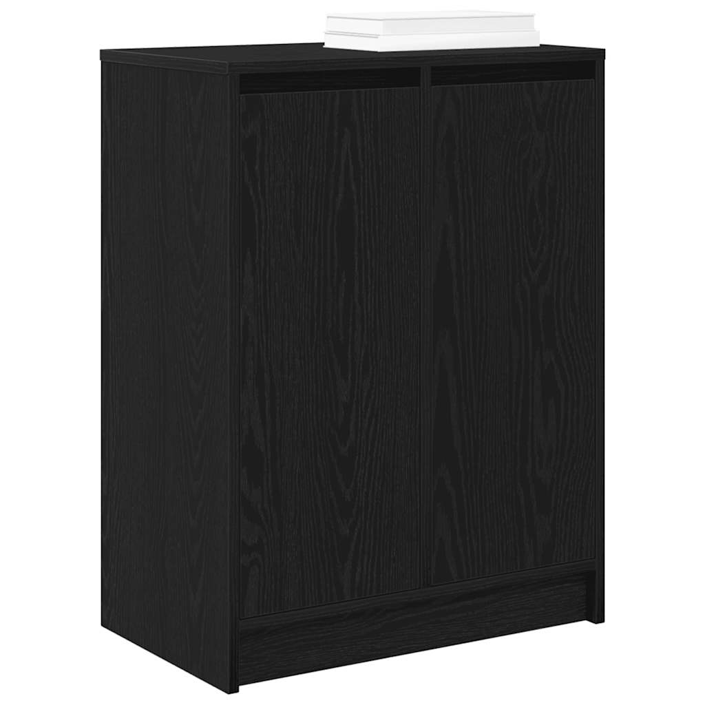 Skohylle Svart Eik 57X34X76 Cm Konstruert Tre