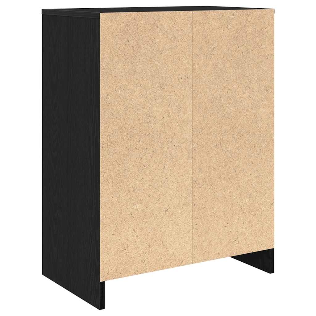 Skohylle Svart Eik 57X34X76 Cm Konstruert Tre