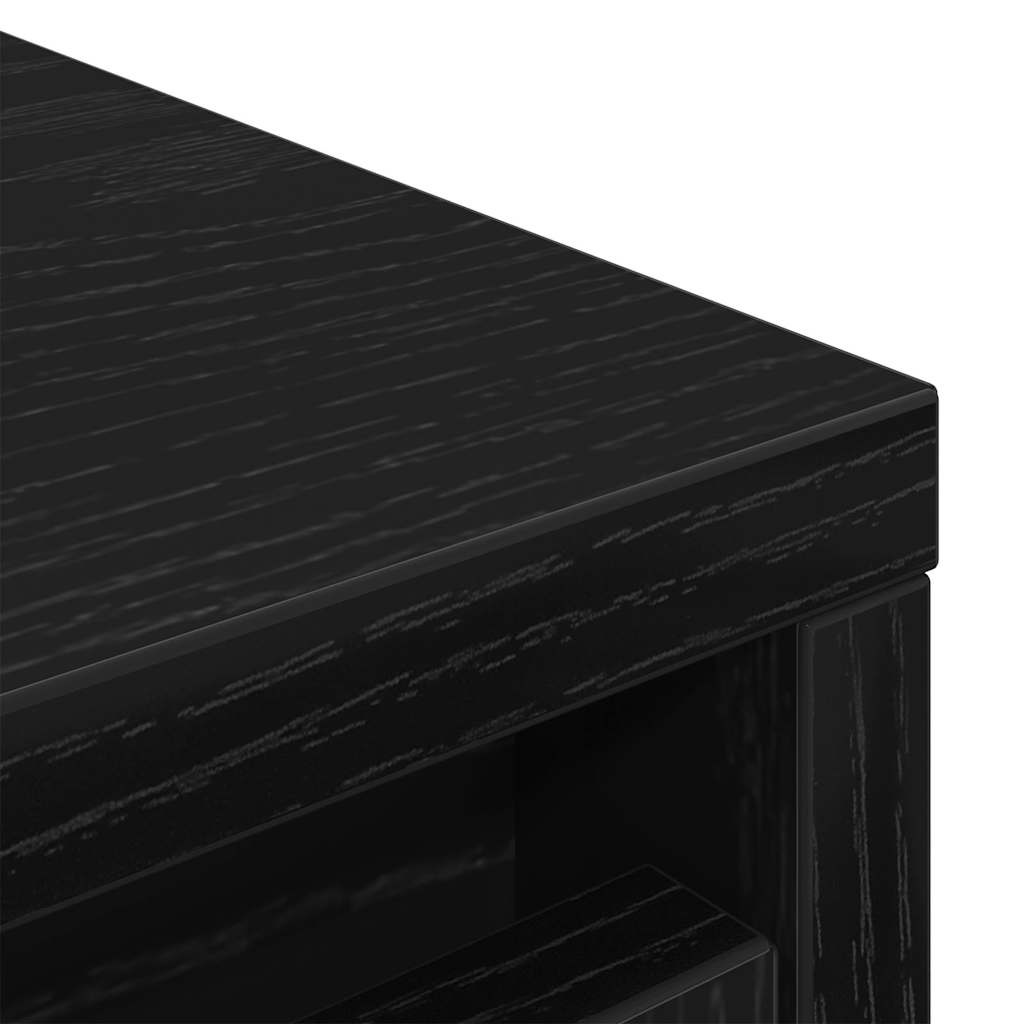 Skohylle Svart Eik 57X34X76 Cm Konstruert Tre