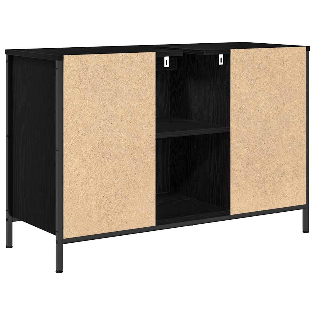 Servantskap Med Skuffer Svart Eik 90X34,5X60 Cm