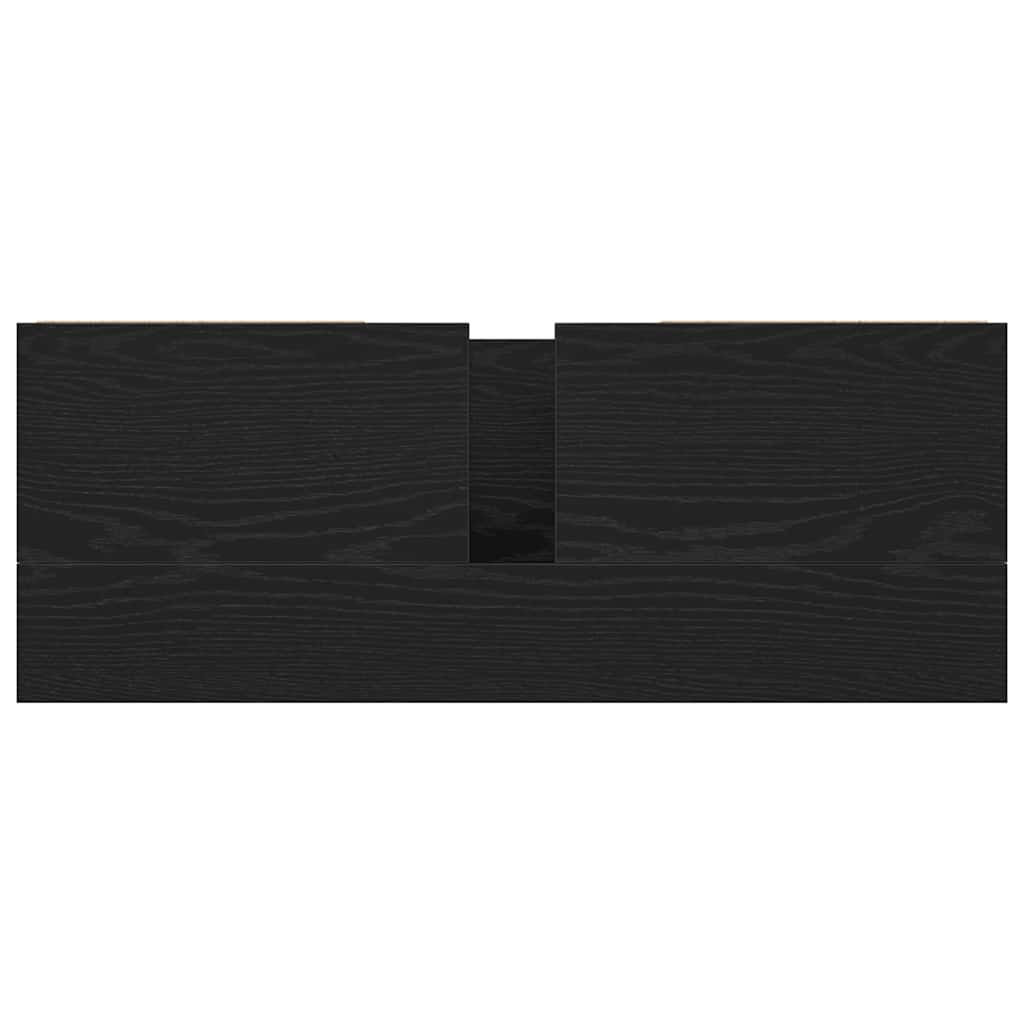 Servantskap Med Skuffer Svart Eik 90X34,5X60 Cm