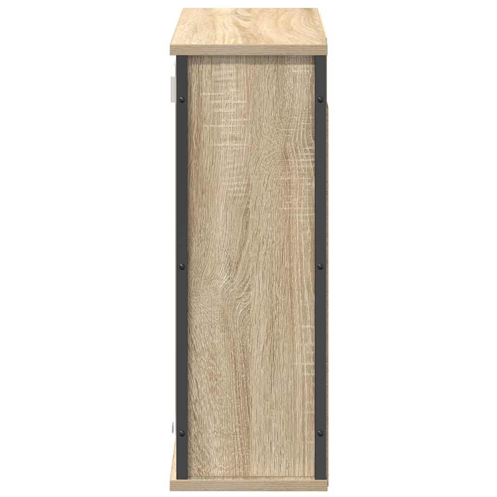Baderoms Veggskap Med Speil Sonoma Eik 60X21X60 Cm