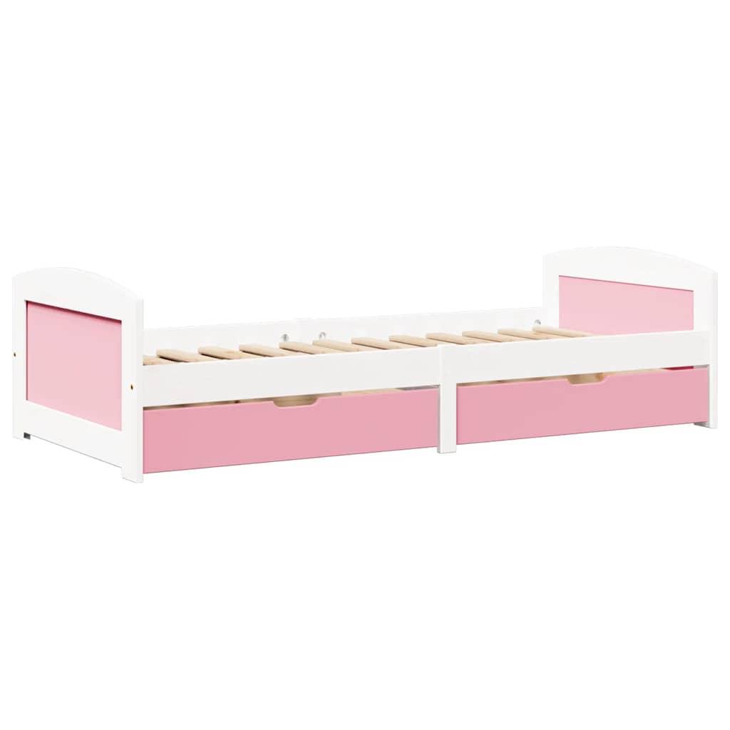 Dagseng Med 2 Skuffer Uten Madrass Irun Hvit&Rosa 90X200 Cm