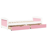 Dagseng Med 2 Skuffer Uten Madrass Irun Hvit&Rosa 90X200 Cm