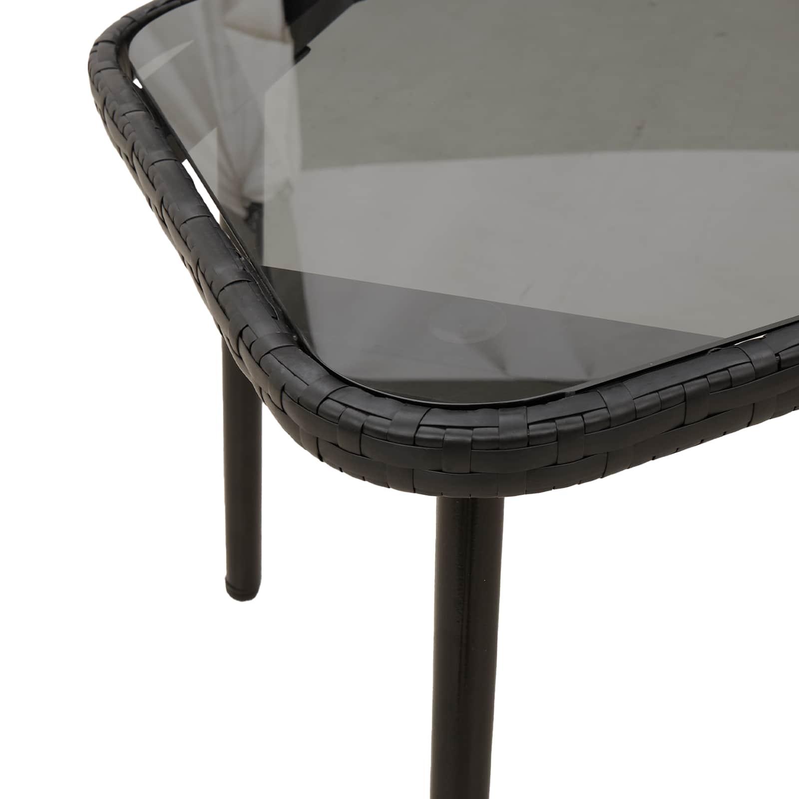 Kaffebord Svart 90 X 45 X 43 Cm Polyrotting