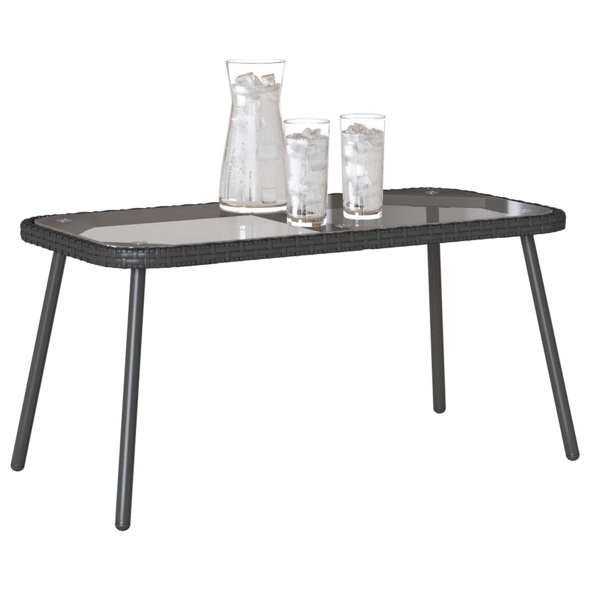 Kaffebord Svart 90 X 45 X 43 Cm Polyrotting